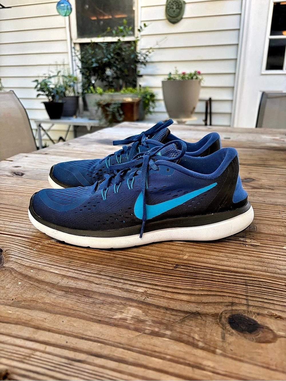 Nike Flex 2017 RN Women’s Size 8 Blue Black Turquoise Running Athletic Shoes
